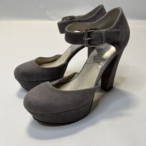 Michael Kors Haven Suede Leather Mary Jane Platform Heels Pumps 6.5 M $215